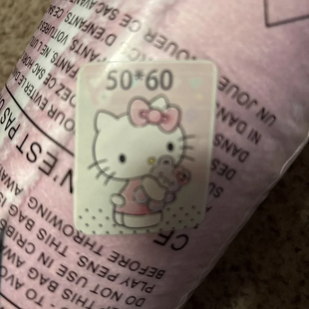 Hello Kitty‎ Blanket 50x60 Pink Light Green New